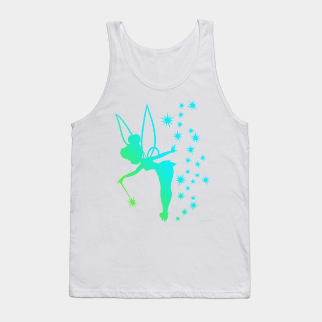 Tinkerbell Ombre Sillhouette Tank Top by ijsw